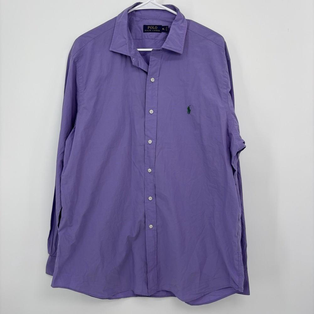 Polo Ralph Lauren Purple Long Sleeve Dress Shirt Purple Oxford Mens Size XL